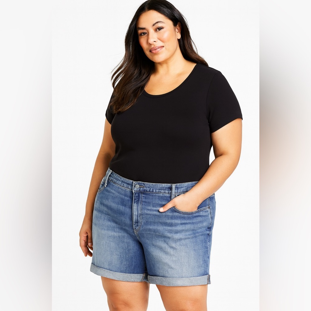 Talbots Flawless Girlfriend Shorts Plus Size 14W Stretchy Jeans